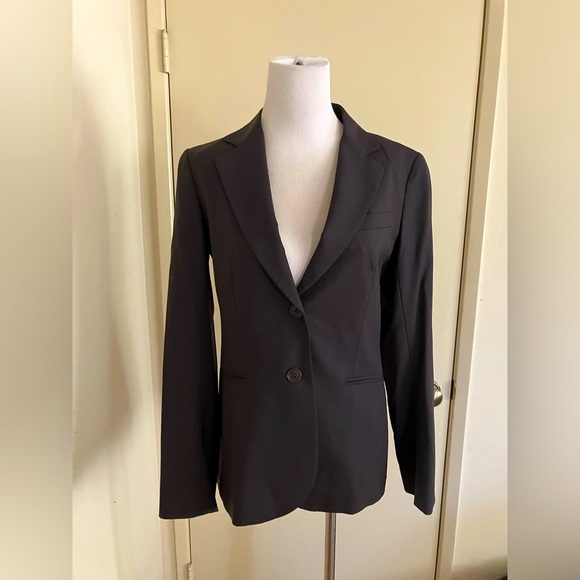 Theory Tailored Wool Blend Two Button Welt Pockets Blazer Classic Office Neutral - Picture 11 of 14